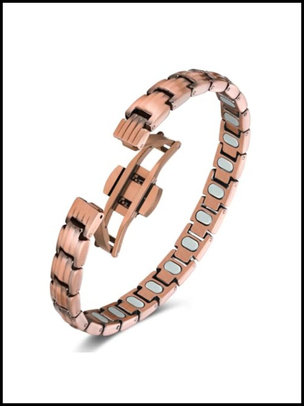 Pure Copper Magnetic Bracelet with 5000 Gauss Magnets, Adjustable, Gift Box